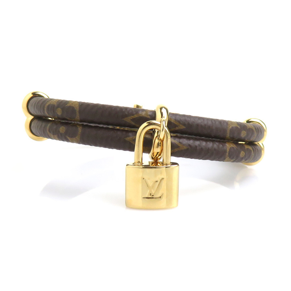 Louis Vuitton LOUIS VUITTON Bracelet Monogram Keep It Twice Canvas Brown Wome...